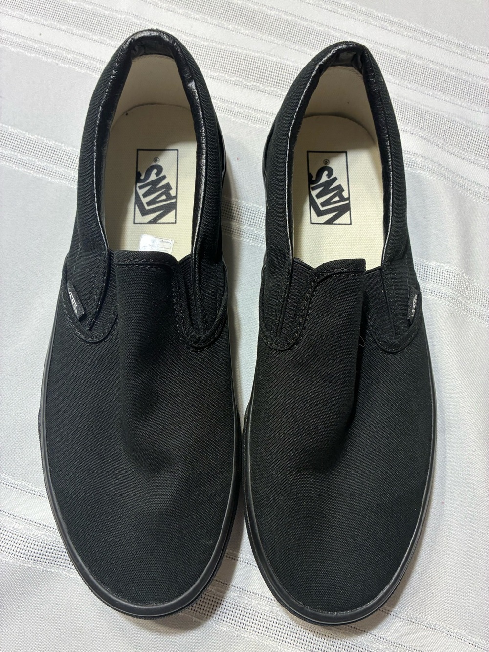Vans Classic Slip-On Loafers in Black Canvas men’s 10